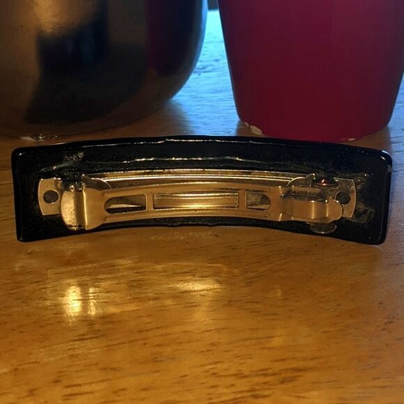 $5 Item! Handmade Ceramic Skull, Diamond and Heart Goth Barrette - Picture 7 of 7